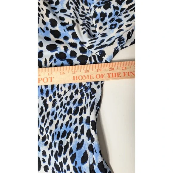 Susan Graver Blue Black LK Fusion Animal Print Long Sleeve Tie Waist‎ Coat Small - Picture 9 of 13